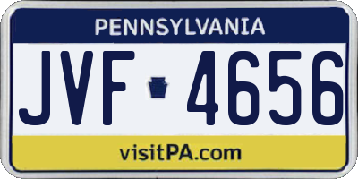 PA license plate JVF4656