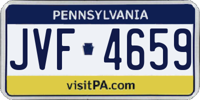 PA license plate JVF4659