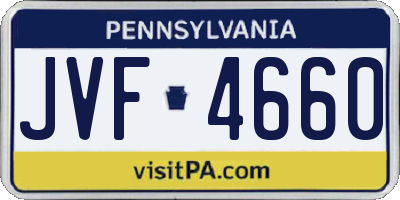 PA license plate JVF4660