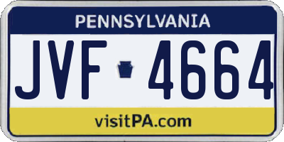 PA license plate JVF4664