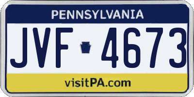 PA license plate JVF4673