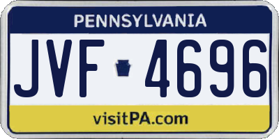 PA license plate JVF4696