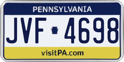 PA license plate JVF4698