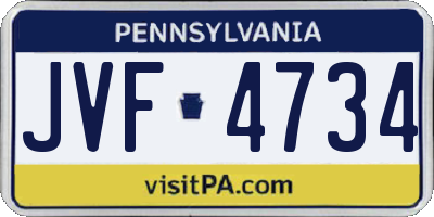 PA license plate JVF4734