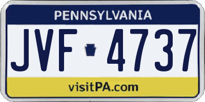 PA license plate JVF4737