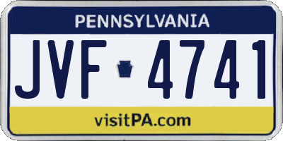 PA license plate JVF4741