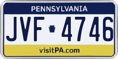 PA license plate JVF4746