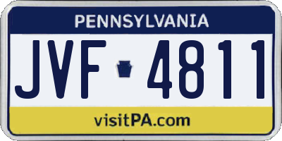 PA license plate JVF4811