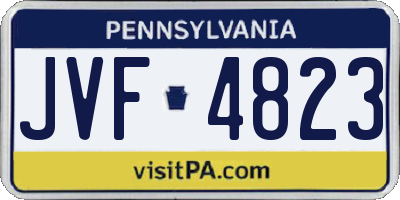 PA license plate JVF4823