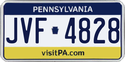 PA license plate JVF4828