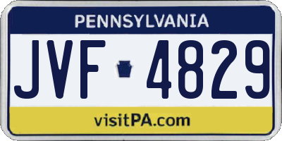 PA license plate JVF4829