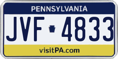 PA license plate JVF4833