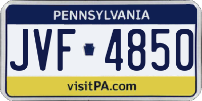 PA license plate JVF4850