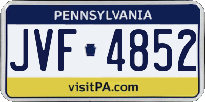PA license plate JVF4852