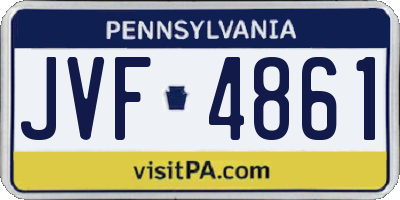 PA license plate JVF4861