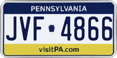PA license plate JVF4866