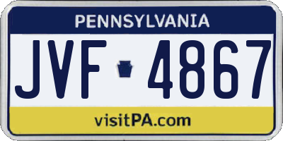 PA license plate JVF4867