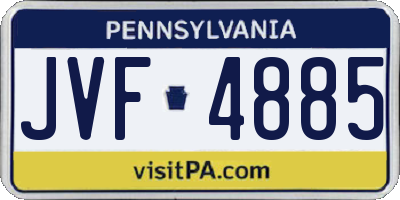 PA license plate JVF4885