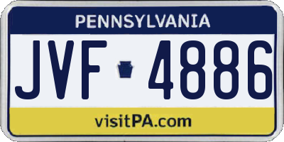 PA license plate JVF4886