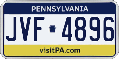 PA license plate JVF4896