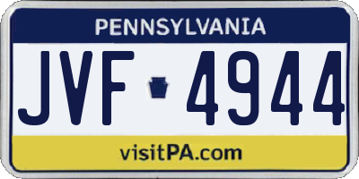 PA license plate JVF4944
