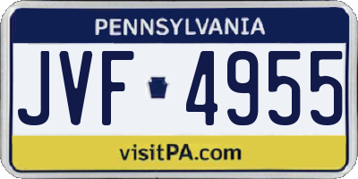 PA license plate JVF4955