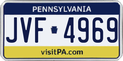 PA license plate JVF4969