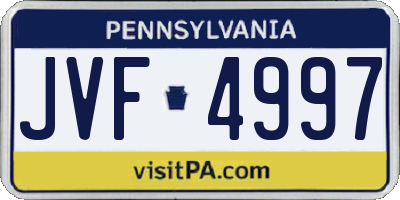 PA license plate JVF4997