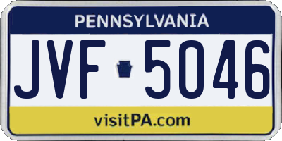 PA license plate JVF5046