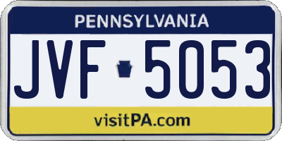 PA license plate JVF5053
