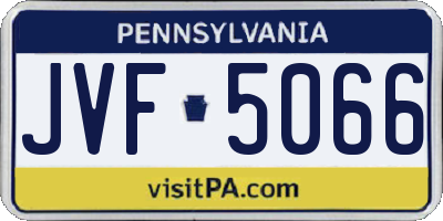 PA license plate JVF5066