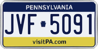 PA license plate JVF5091