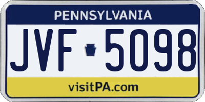 PA license plate JVF5098