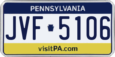 PA license plate JVF5106