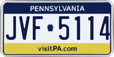 PA license plate JVF5114