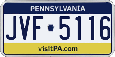 PA license plate JVF5116