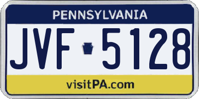 PA license plate JVF5128