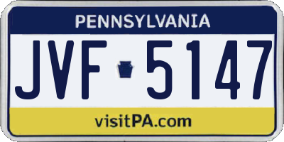 PA license plate JVF5147
