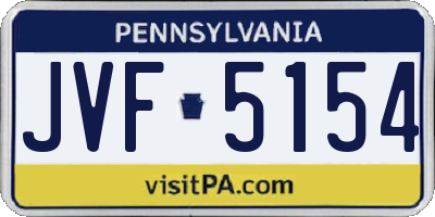 PA license plate JVF5154
