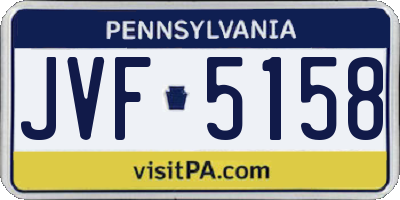 PA license plate JVF5158