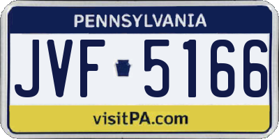 PA license plate JVF5166