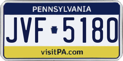PA license plate JVF5180