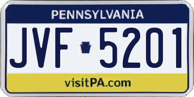 PA license plate JVF5201