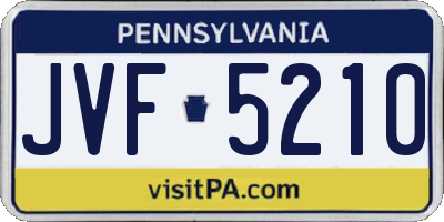 PA license plate JVF5210