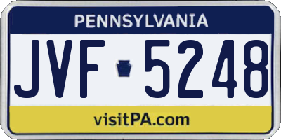 PA license plate JVF5248