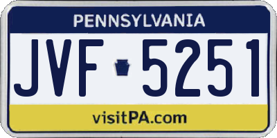 PA license plate JVF5251