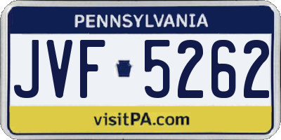 PA license plate JVF5262