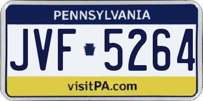 PA license plate JVF5264
