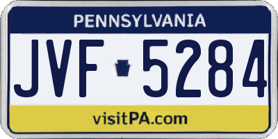 PA license plate JVF5284