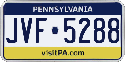 PA license plate JVF5288